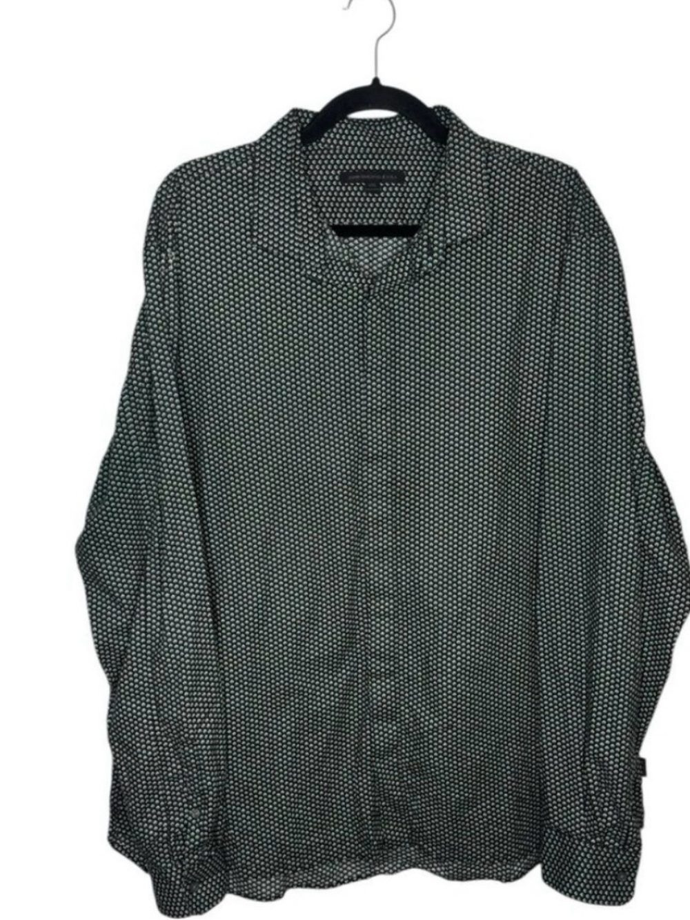 John Varvatos Black Shirt with White Micro Dot Pattern
